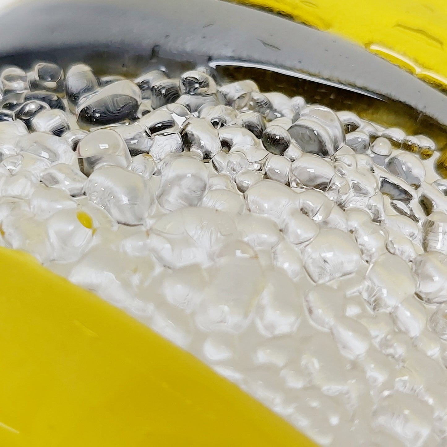 Yellow and Grey Glass Art Ornament Handcrafted in the Lake District