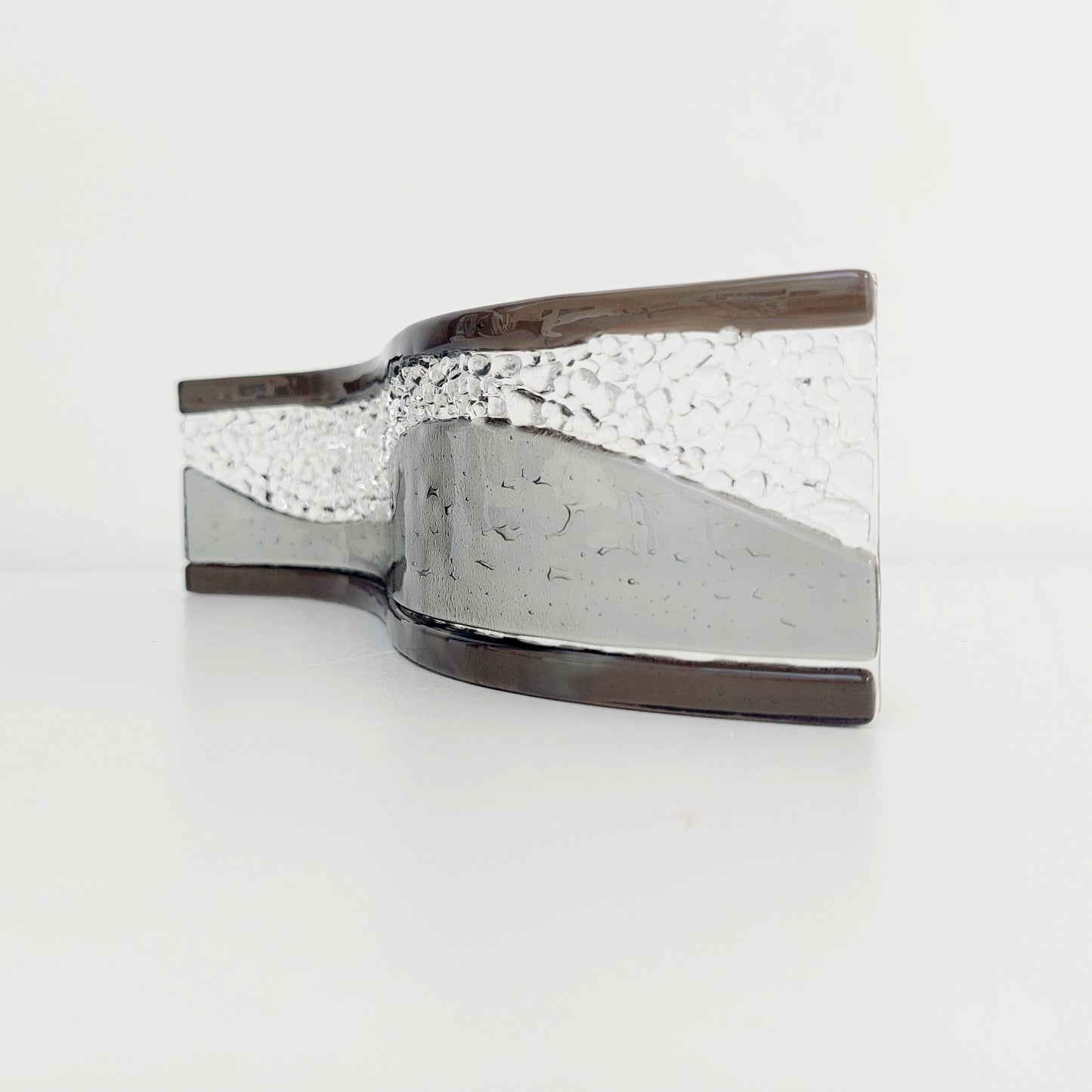 Silver Grey and Charcoal Glass Wave