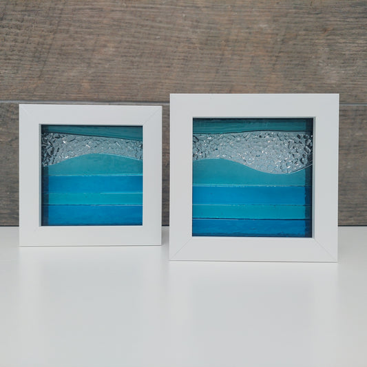 Derwent Water Glass Art Picture, Small Handmade Fused Glass Picture
