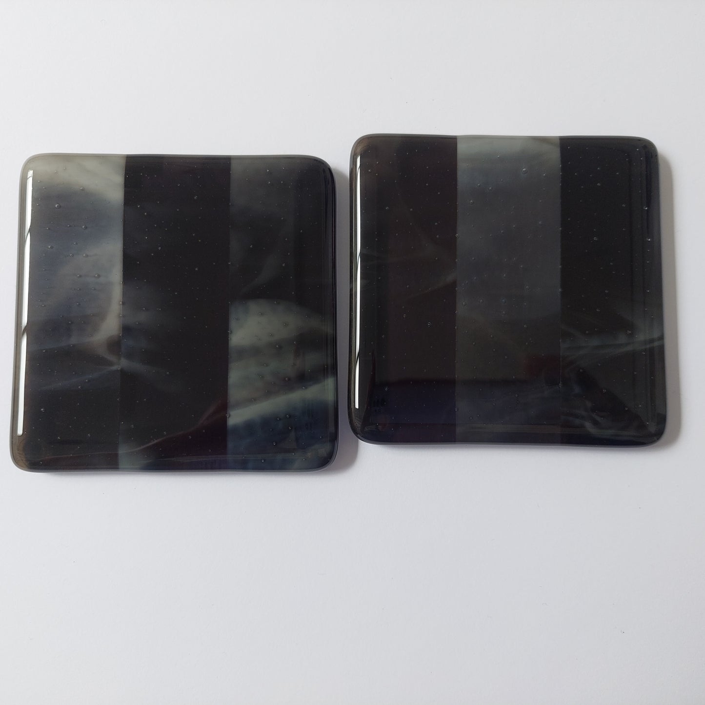 Stone Grey Glass Art Coasters Handcrafted in the Lake District