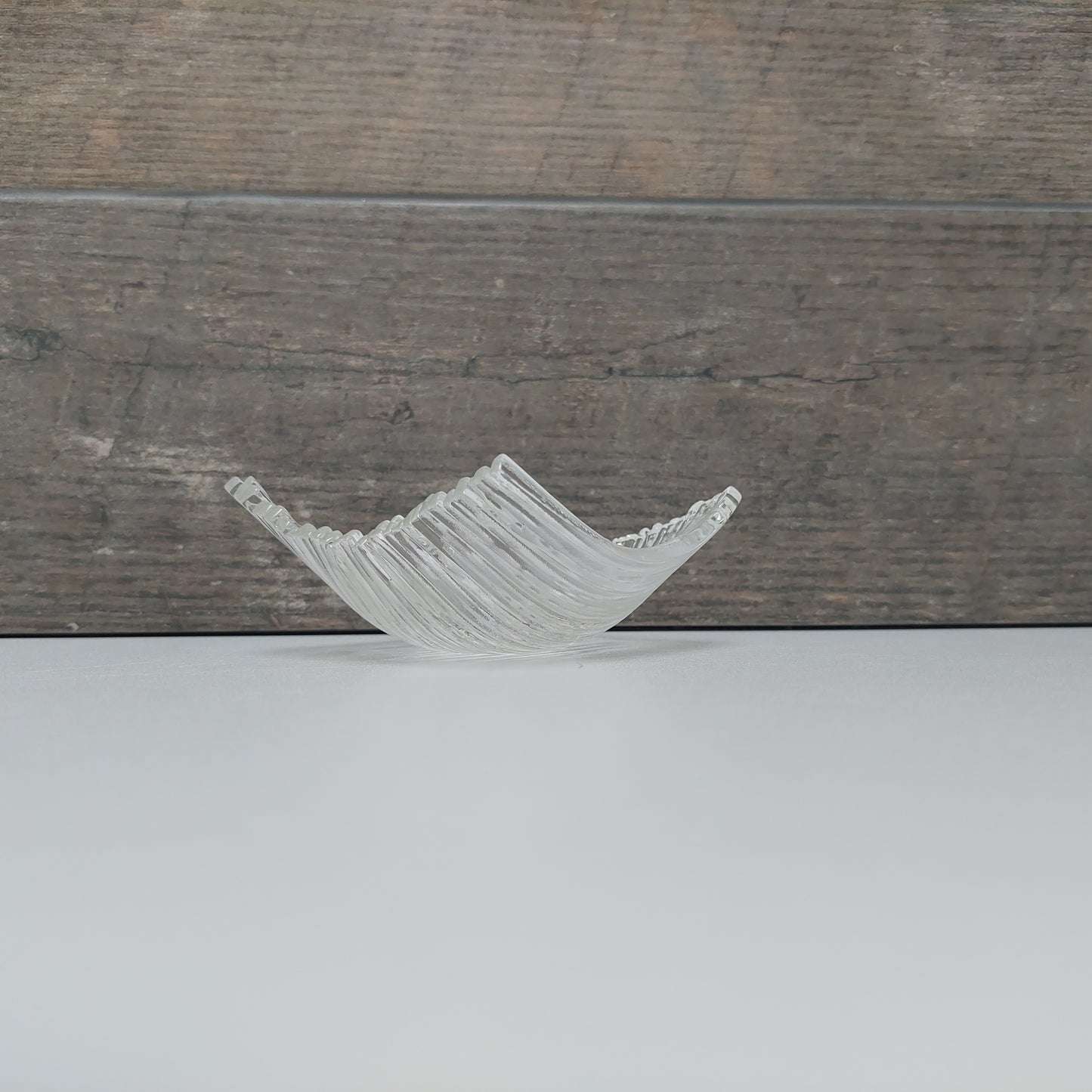 Clear Glass Art Trinket Dish