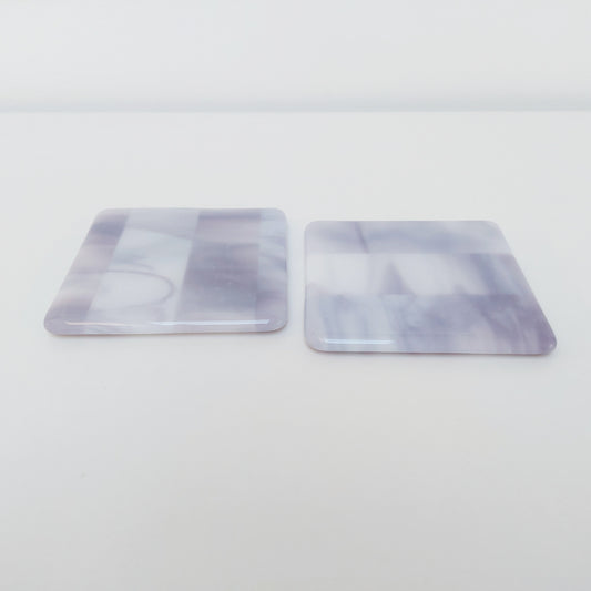 Set of 2 Lavender Glass Coasters Handcrafted in the Lake District
