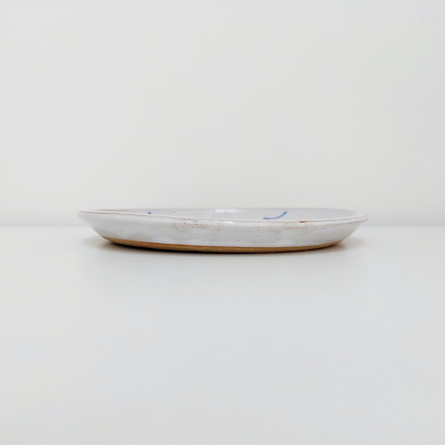 Decorative Blue & White Earthenware Plate with a Sheep Motif