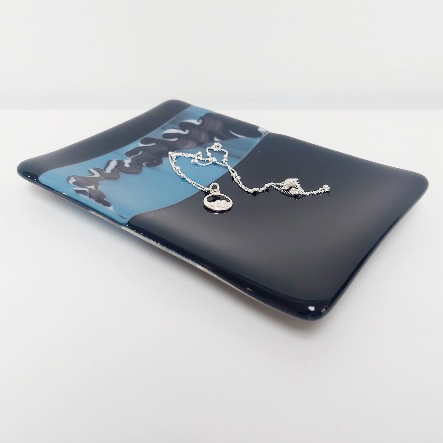 Black & Blue Graffiti Glass Dish