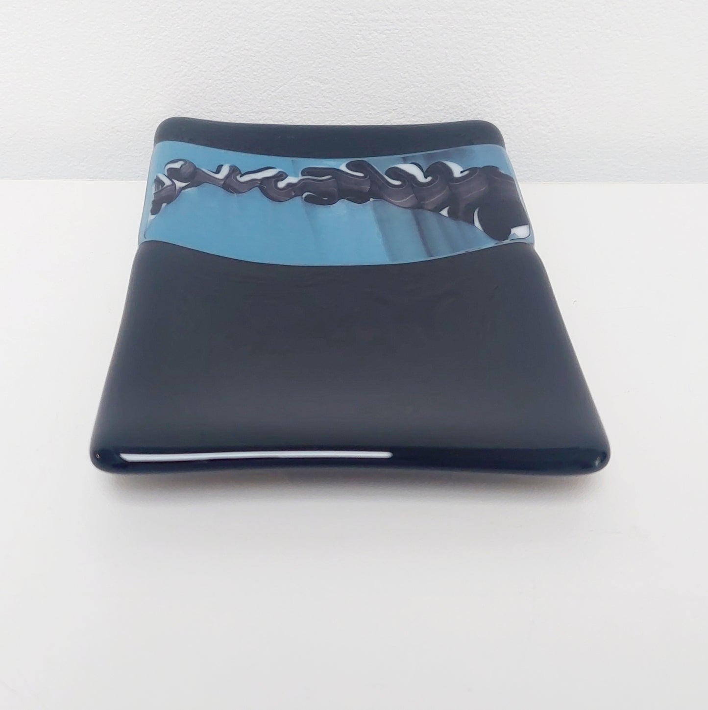 Black & Blue Graffiti Glass Dish