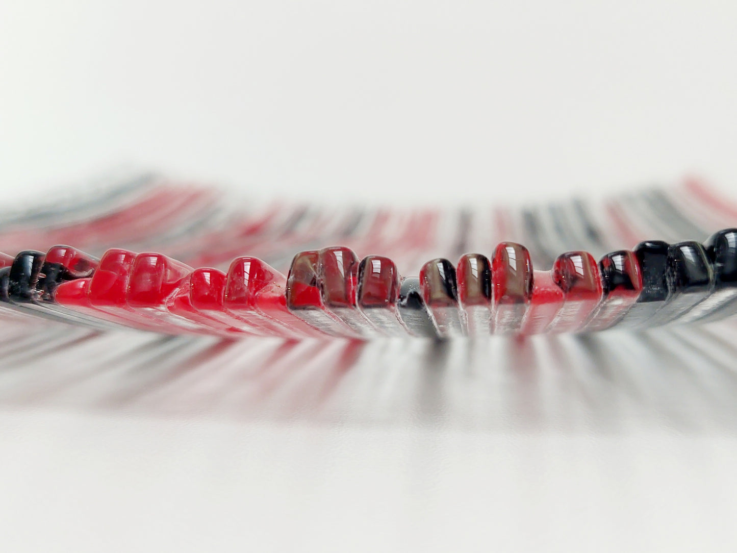 Red and Black Textured Glass Plate