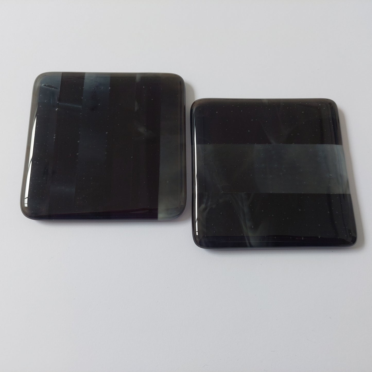 Stone Grey Glass Art Coasters Handcrafted in the Lake District