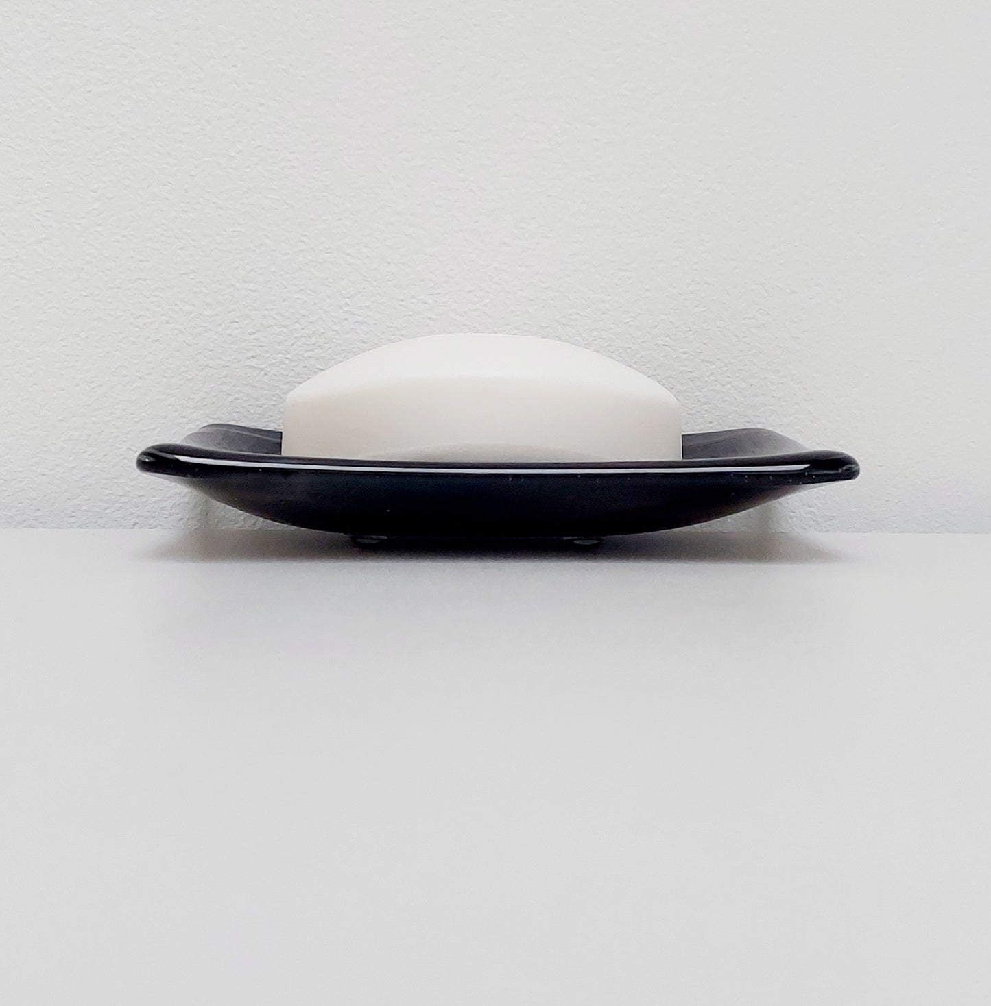 Artisan Grey Glass Soap Dish Handcrafted in the Lake District