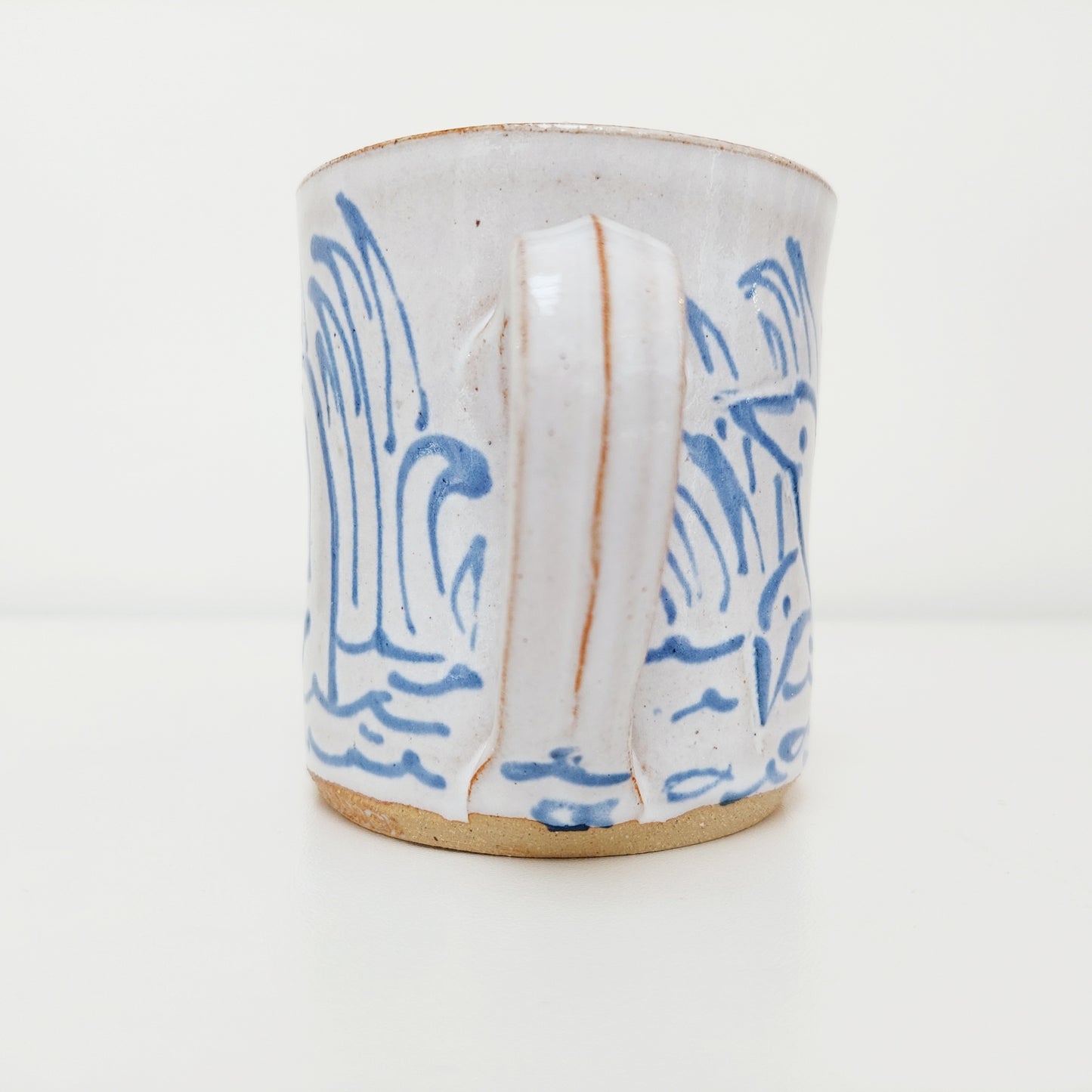 Handcrafted Earthenware Mug – Hans Ullrich | Blue & White Geese Design