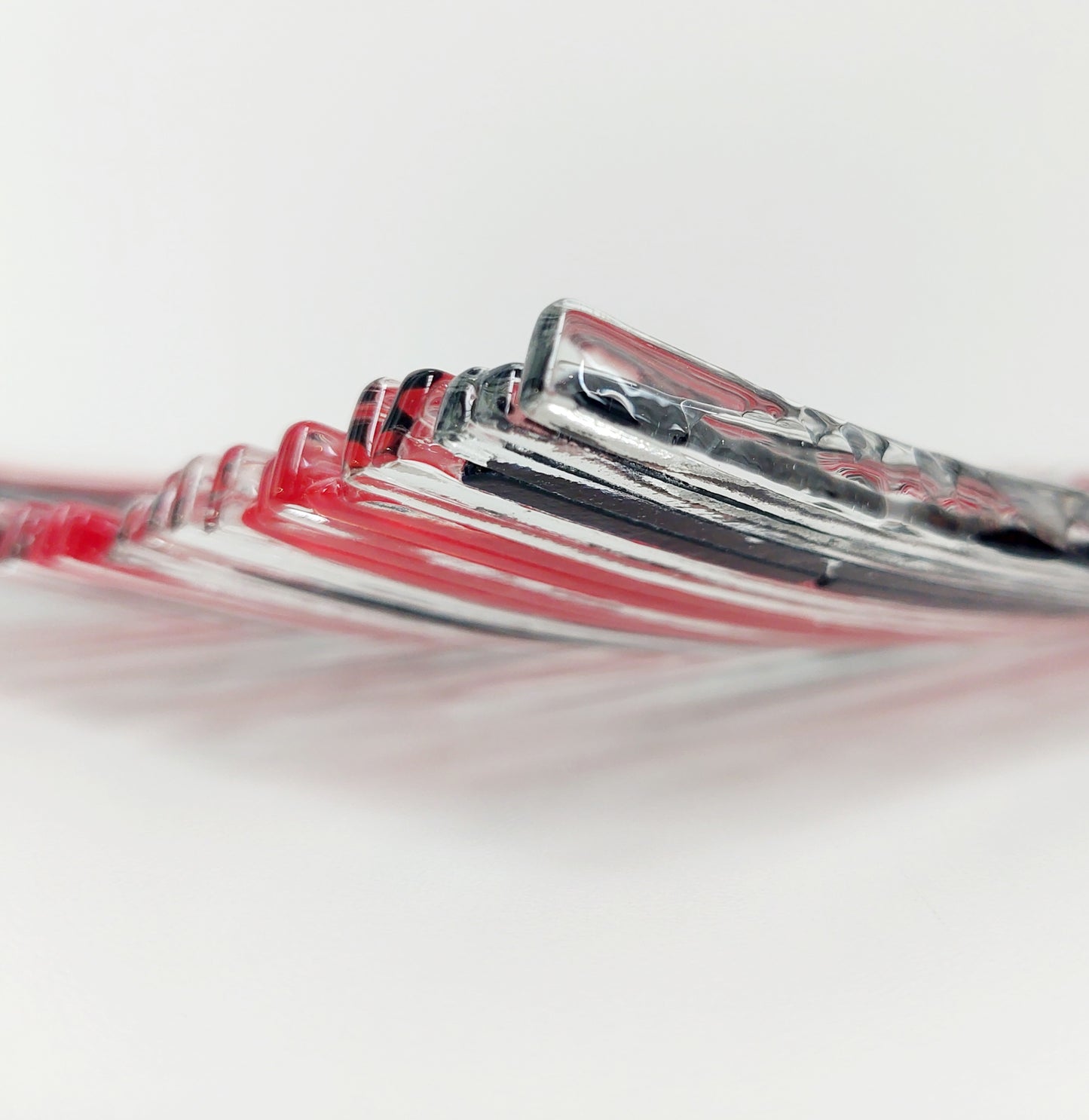 Red and Black Textured Glass Plate