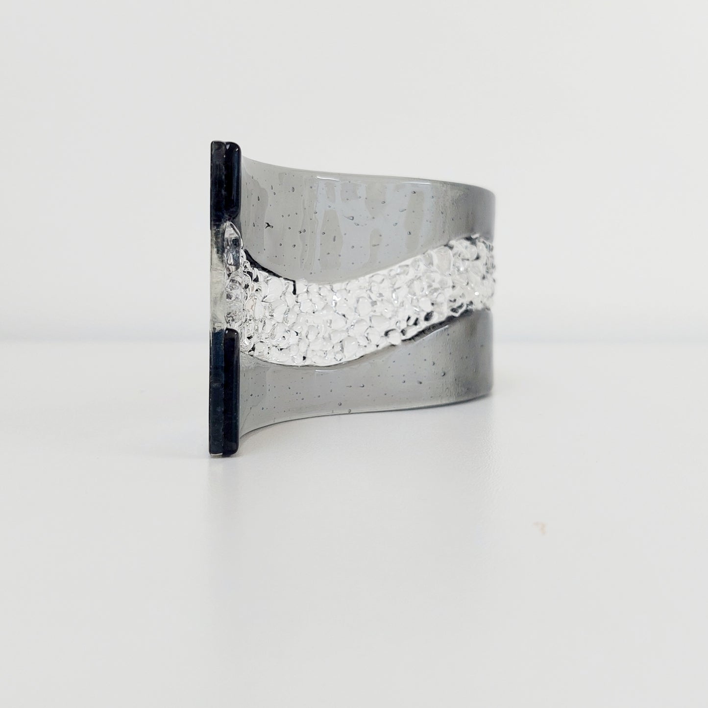 Small Silver Grey Glass Wave
