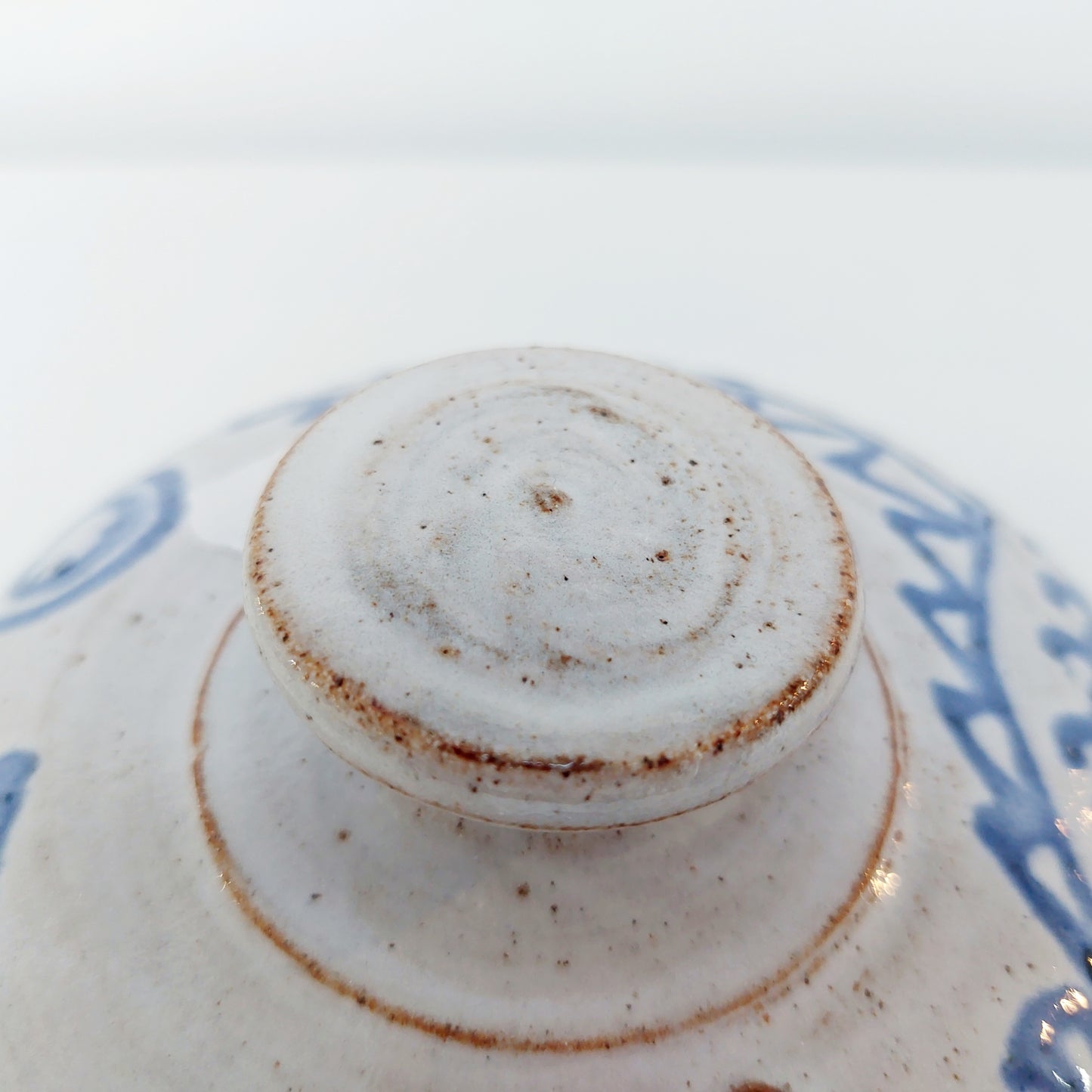 Blue & White Earthenware Cheese Cloche with a Dragon Motif