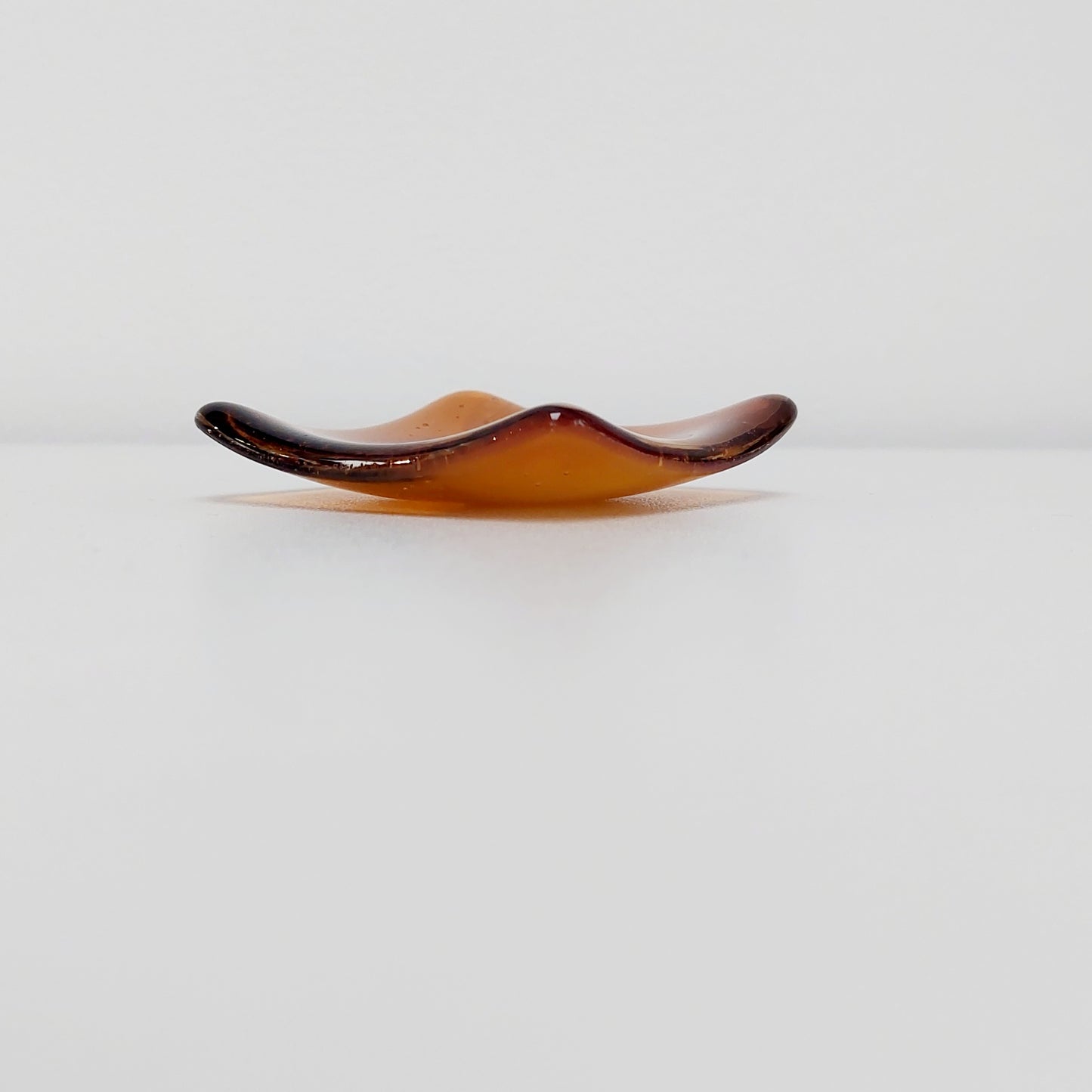 Amber Glass Art Ring Dish