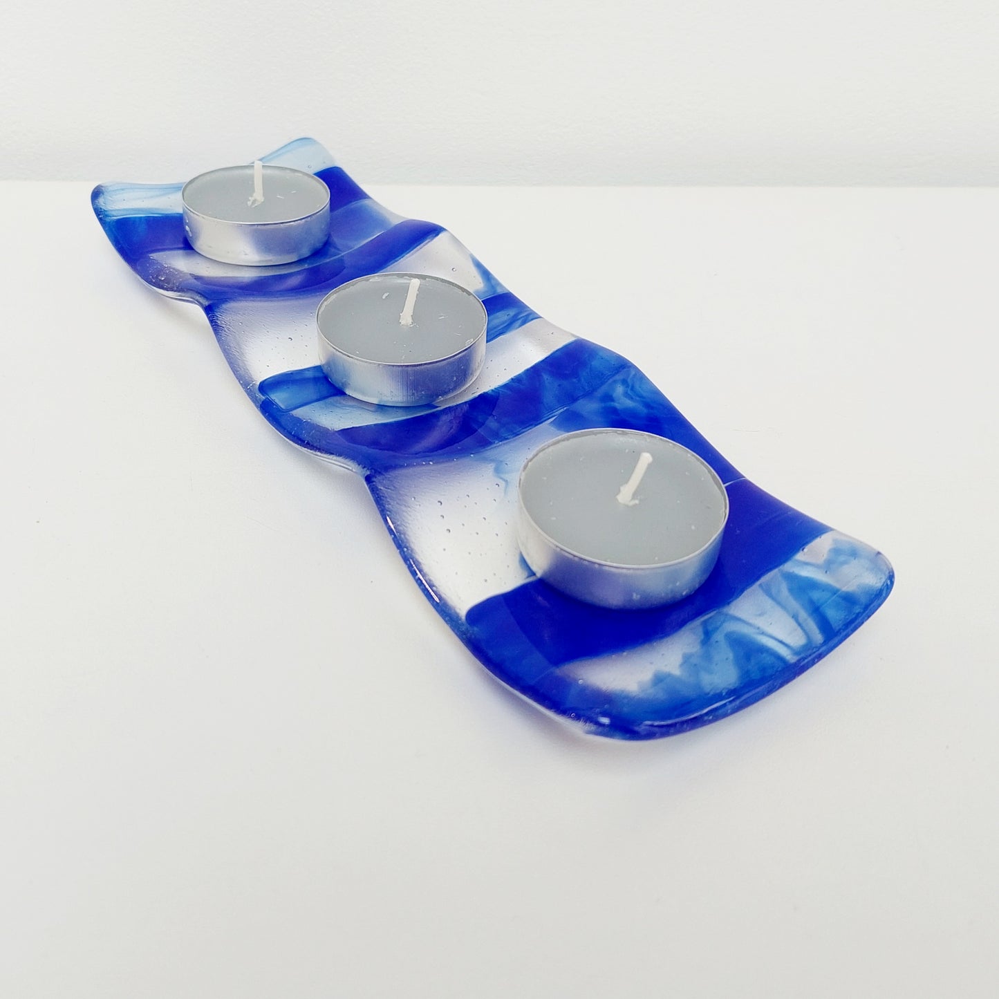 Cobalt Blue Glass Tealight Stand